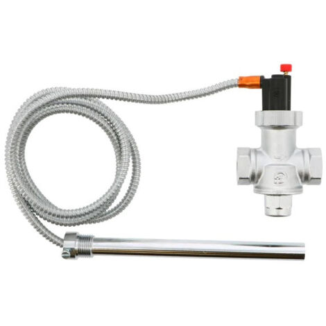 Thermador – Soupape chauffage central ST543 – Corps laiton chromé 3/4'' FF – Pression max 10 bars – Température déclenchement 95°C
