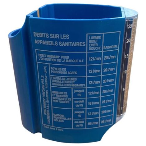 Socla – Débimètre à lecture directe 25L/mn – Matériau ABS résistant à la corrosion – Pour robinetteries sanitaires – Mesure précise du débit