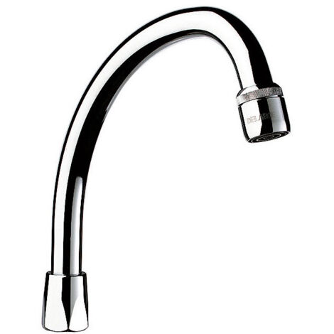 Delabie – Bec universel col de cygne orientable 150mm – Raccord 1/2' – Laiton massif chromé – Brise-jet régulé 3 l/min