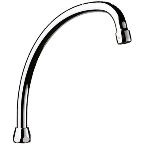 Bec universel col de cygne Delabie F3/4" orientable 150mm chromé hauteur 210mm