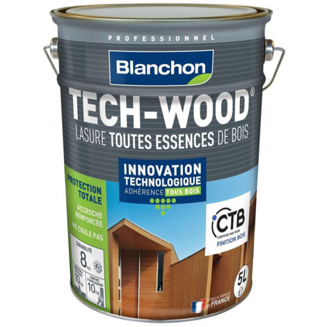 Blanchon – Lasure extérieure 5L chêne clair – Adhérence parfaite sur tous bois – Résistance UV et intempéries – Consistance crémeuse pour application facile (1/7)