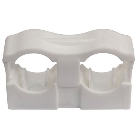 Collier de fixation double Nicoll COLLCLIP® pour multicouche cuivre PER en PVC blanc 100 pièces