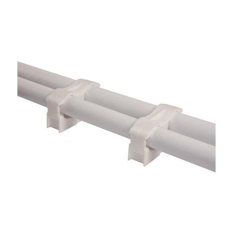 Collier de fixation double Nicoll COLLCLIP® pour multicouche cuivre PER en PVC blanc 100 pièces