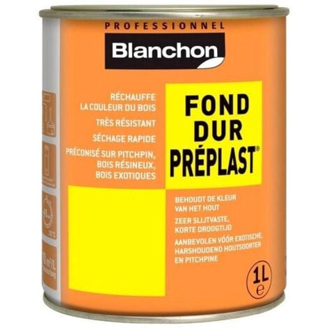 Fond dur Blanchon Préplast 1L très résistant à séchage rapide et faible odeur pour des bois intérieurs avant finition