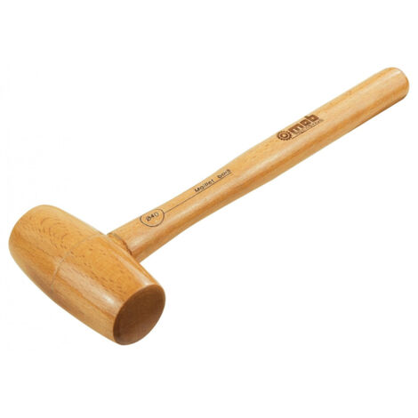 Mob Mondelin – Maillet en bois naturel D40 – Manche en frêne pour frappe douce – Outil professionnel pour maçonnerie et carrelage