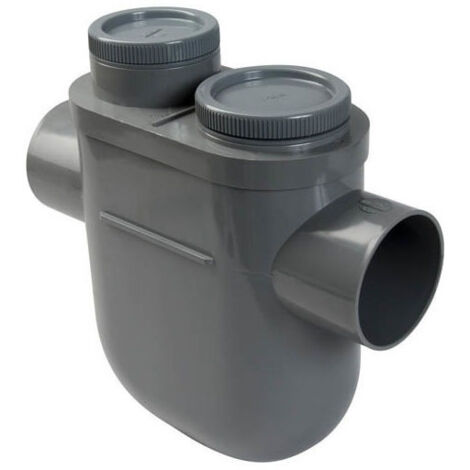 Nicoll – Siphon disconnecteur monobloc Ø100 mm – PVC résistant aux produits chimiques – Installation à coller – Pour réseaux d'évacuation eaux usées