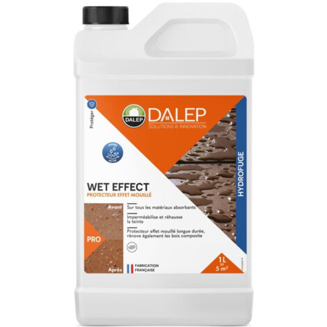 Dalep – Protecteur effet mouillé 1L – Imperméabilisant hydrofuge et oléofuge – Pour pavés, dalles et béton – Aspect satiné durable