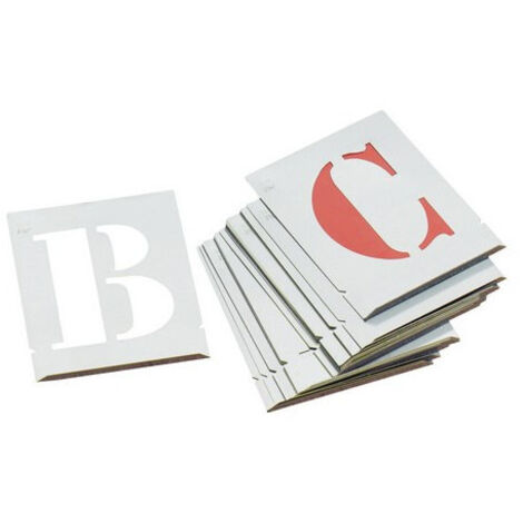 L'Outil Parfait – Pochoir alphabet forme capitale 50mm – Métal mince haute résistance – Pour découpe précise et nette – Utilisation professionnelle