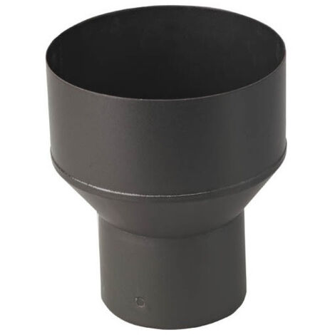 TEN – Réduction conduit fumée Ø180F x 80M – Émail noir mat – Raccordement pour conduits rigides – Applications plomberie et ventilation - D180Fx80M