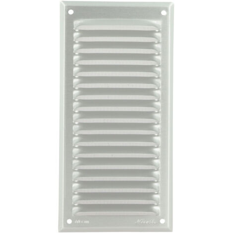 Nicoll – Grille aération VMC 30x15 cm – Aluminium laqué blanc – Persienne avec moustiquaire intégrée – Passage d’air 82 cm² (1/3)