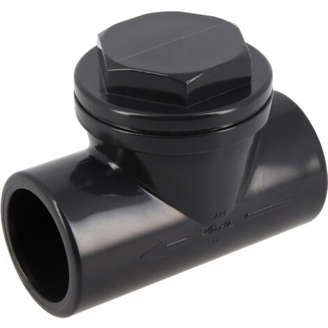 Nicoll – Clapet anti-retour 50mm – PVC pression avec bouchon dévissable – Prévention refoulement canalisations horizontales – 10 bars à 20°C