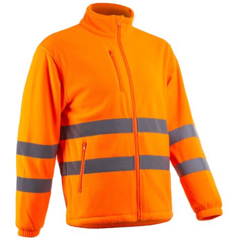 Coverguard – Veste polaire haute visibilité 4XL – 100 % polyester – Col montant avec protège-menton – Bandes rétro-réfléchissantes – EPI EN 20471 Classe 2