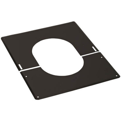 TEN – Plaque de finition 30° à 45° noire D80/130mm – Finition esthétique pour raccordements toiture – Compatible poêles à pellets