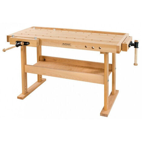 [JAMAIS UTILISÉ] Ramia - Banco da lavoro in legno (piano in faggio massiccio) verniciato o oliato lunghezza 150 cm - Diamond 1500
