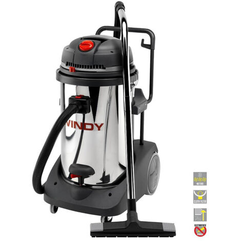 [JAMAIS UTILISÉ] Lavor Pro - Aspirateur eau et poussières 3 moteurs en inox 3600W 78L 195l/s - WINDY 378 IR