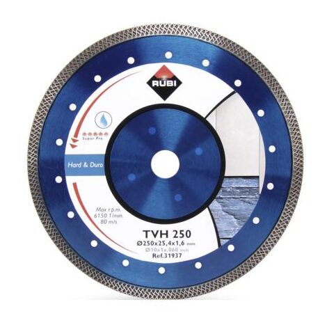 Rubi – Disque diamant 200mm pour meuleuse – Alésage 25,4mm – Coupe granit et grès cérame – Technologie laser pour finition précise - TVH-200