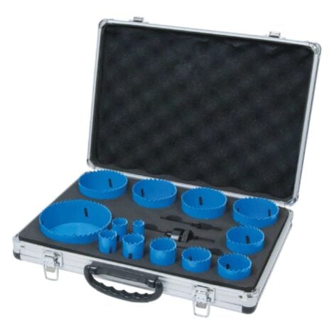 Leman - Coffret de 13 Trépans Bi-Métal Ø16 à 102 + 2 Mandrins + 3 Forets