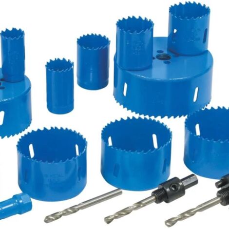 Leman - Coffret de 13 Trépans Bi-Métal Ø16 à 102 + 2 Mandrins + 3 Forets