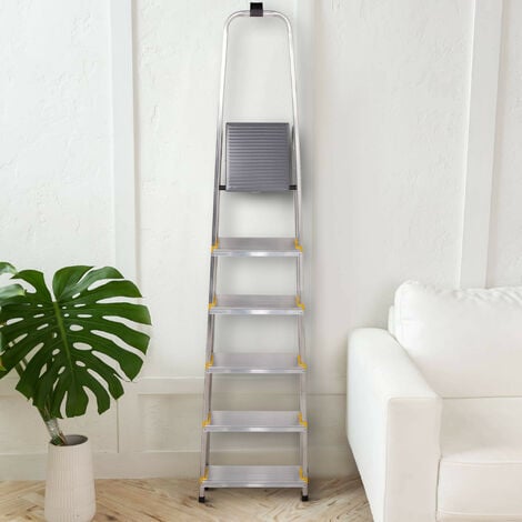 Escabeau 6 marches DURA pliable, marchepied léger en aluminium, hauteur plateforme 119cm, pieds antidérapants, charge 150kg, garantie 5 ans Hoström