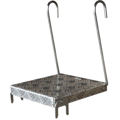 Outifrance – Plateforme amovible en aluminium 250x250mm – Antidérapante pour échelles à barreaux carrés – Installation facile pour travaux en hauteur