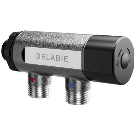 Delabie – Mitigeur thermostatique compact 140mm – Débit 5-20 l/min – Anti-brûlure – Pour éviers et lavabos – 733015