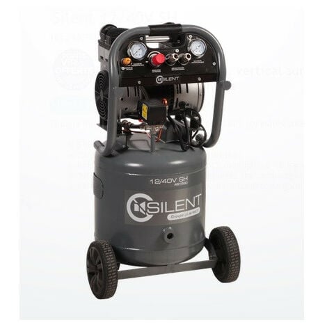 Lacme - Compresseur silencieux sans huile 1,5CV Monophasé 12,1m3/h 40L - Silent 12/40 V SH