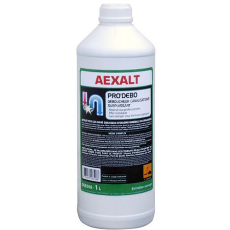 Aexalt – Déboucheur chimique de canalisation 1 litre – DEB508 – Liquide sirupeux à base d’acide sulfurique – Élimine graisses et dépôts