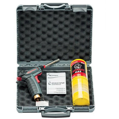 Guilbert Express – Chalumeau soudeur bi-gaz avec flamme turbo 2400°C – Brasage tubes cuivre Ø 22 mm – Allumage piézoélectrique – Pied stabilisateur