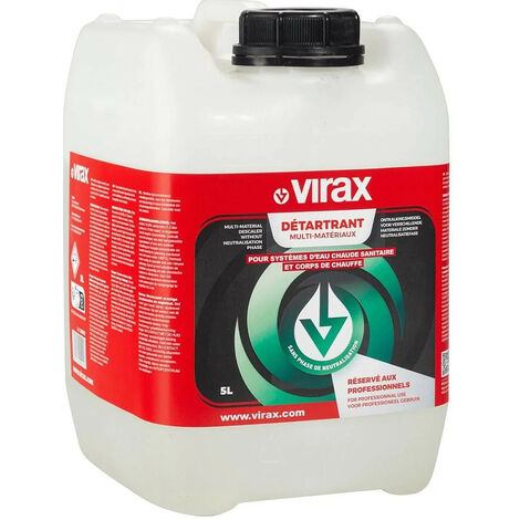 Virax – Détartrant pour pompe de nettoyage 10L – Pour chaudières en acier et cuivre – Mélange d’acides et inhibiteurs de corrosion – 295010