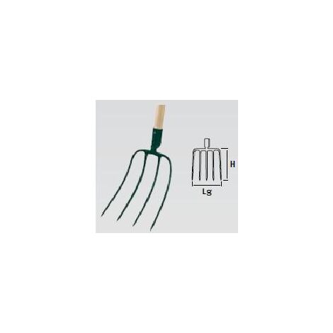 Leborgne – Fourche à fumier 4 dents – Outil forgé et trempé pour résistance à l'usure – Manche compositube pour manutention facile