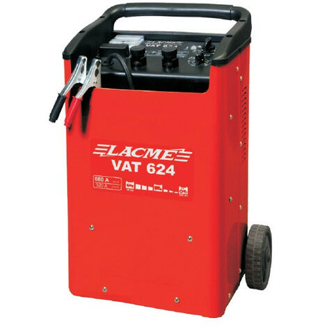 Lacme – Chargeur démarreur de batterie 12V/24V – Courant de charge 60A – Démarrage jusqu'à 600A – Compatible voitures et tracteurs – 510610