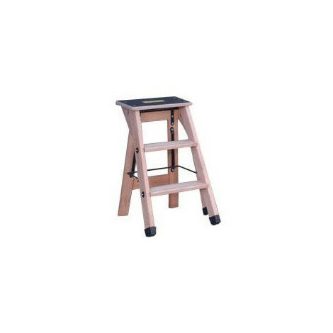 Outifrance – Escabeau en bois professionnel 2 marches – Tablette antidérapante – Charge max 150 kg – Norme EN131 – Pour chantiers humides