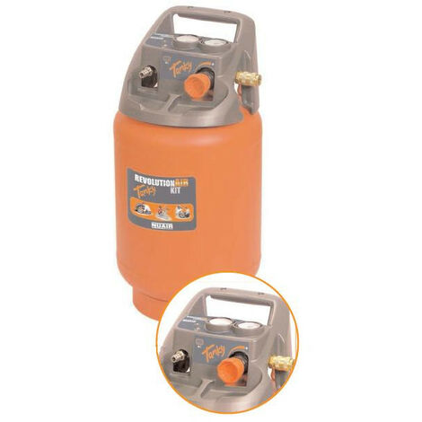 Nu Air – Réservoir d'air comprimé 14 litres – Silencieux avec manomètres protégés – Régulateur de pression – Accessoires inclus