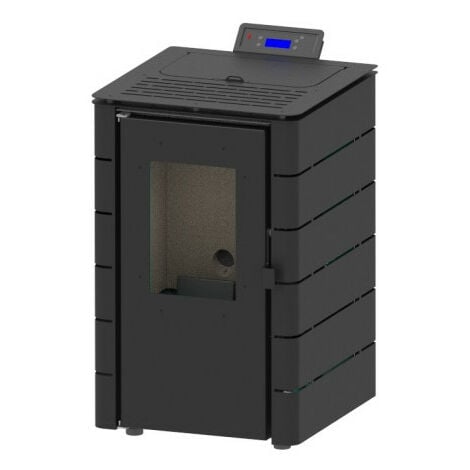 Poêle à granulés Europa noire 6,1kW wifi label Flamme verte classe énergétique A+ Solzaima