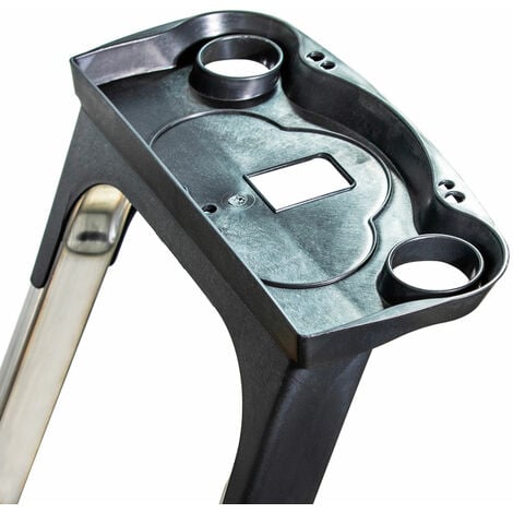 Escabeau 5 marches DURAMP sécurisé avec rampes, tablette porte-outils, marchepied pliable aluminium, hauteur plateforme 97cm, garantie 5 ans Hoström