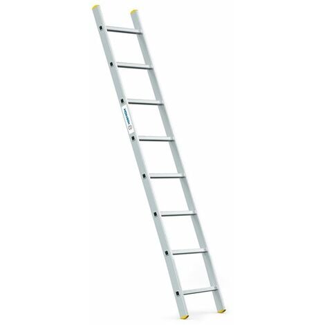Echelle simple StablePro 8 marches en aluminium, légère et durable, hauteur de travail maximale 3,2m, garantie 5 ans, charge maximale 150kg, Hostrom