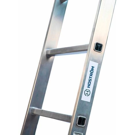 Echelle simple StablePro 8 marches en aluminium, légère et durable, hauteur de travail maximale 3,2m, garantie 5 ans, charge maximale 150kg, Hostrom