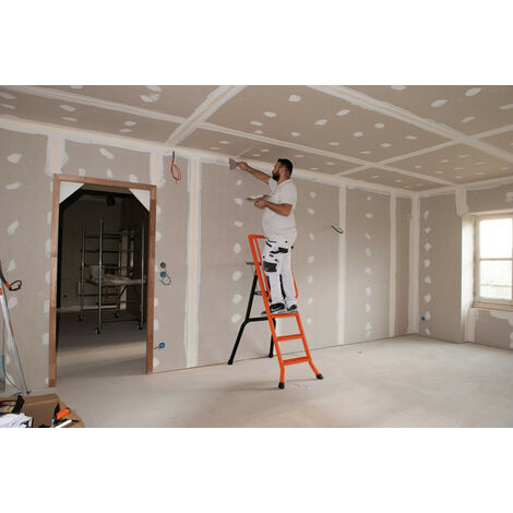 Escabeau 3 marches Mondelin Pro hauteur accès 270cm en aluminium avec double rampe d'accès large