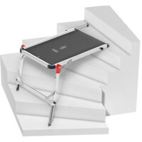 Hailo – Plateforme de travail en escalier 1 marche – Hauteur d'accès 225 cm – Charge max 150 kg – Antidérapante avec patins Soft-Grip