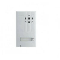 Aiphone – Platine saillie 1 bouton aluminium 22mm – 2 fils intégral – Gâche électrique câblée – Éclairage porte-étiquette