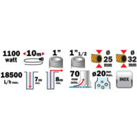 Pompe à eau Ribiland Pompe vide-cave eaux chargées 1100w + interrupteur flotteur prpvc1100ci