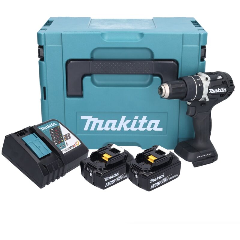 Perceuse Visseuse 54NM avec 2 batteries 5Ah, chargeur et 96 accessoires -  Makita DDF484RTX6