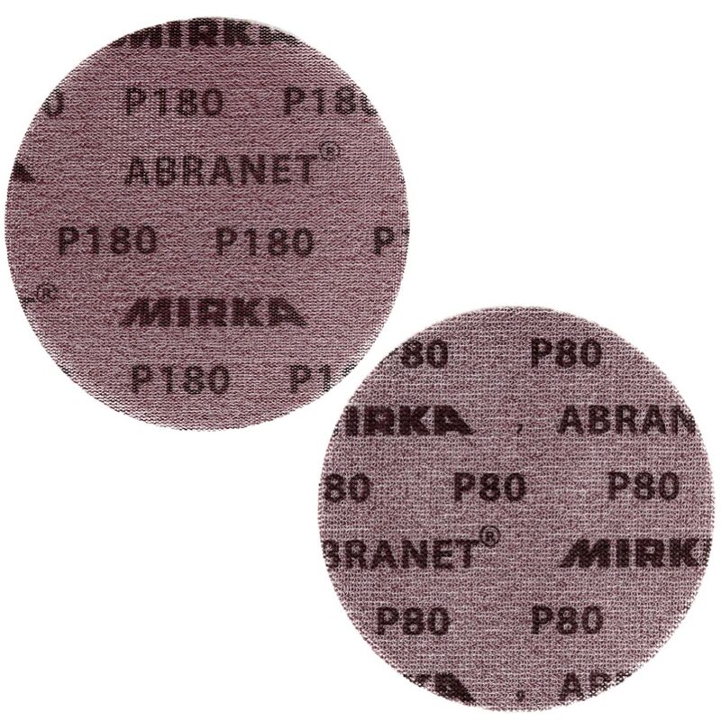 Mirka Abranet Ace HD Disques abrasifs filet Ø 225mm Velcro/grain P120 / 5  disques/Pour ponceuses de cloisons sèches, murales, plafond/Ponçage de