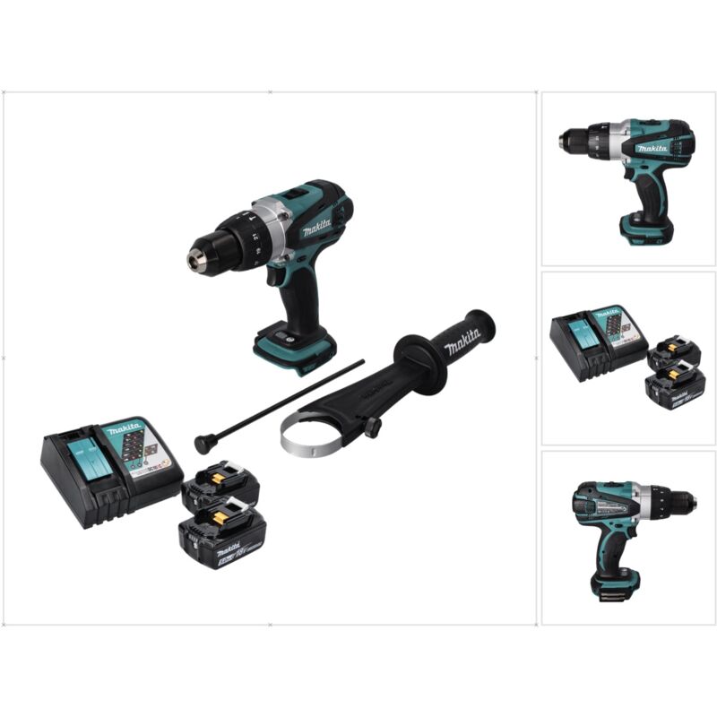 Perceuse Visseuse 54NM avec 2 batteries 5Ah, chargeur et 96 accessoires -  Makita DDF484RTX6