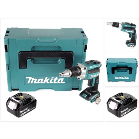Makita DFS 250 M1J 18 V Visseuse pour cloisons sèches sans fil avec Coffret de transport Makpac + 1x Batterie 4,0 Ah - sans Chargeur