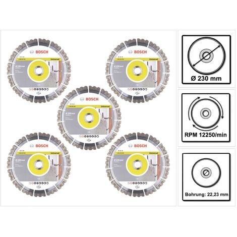BOSCH Disque à Tronçonner Diamanté Best For Universal Turbo 230 X 2223 X 25 X 15 Mm 2608602675