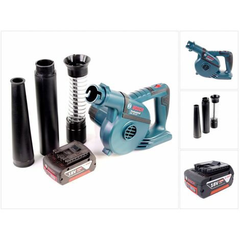 Bosch – Souffleur à batterie 18V avec 1 batterie 5.0Ah – Vitesse d'air 270 km/h – Poids léger 1,1 kg – 4 embouts inclus pour nettoyage précis - V-120 (1/4)