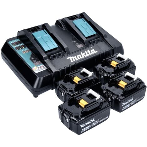 Makita Power Source Set de 2 Batteries BL1860B 6,0Ah 18V + Chargeur rapide double DC18RD  (196933-6)