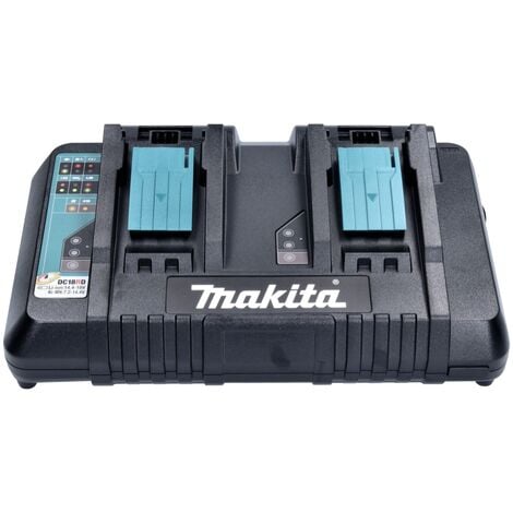 Makita Power Source Set de 2 Batteries BL1860B 6,0Ah 18V + Chargeur rapide double DC18RD  (196933-6)