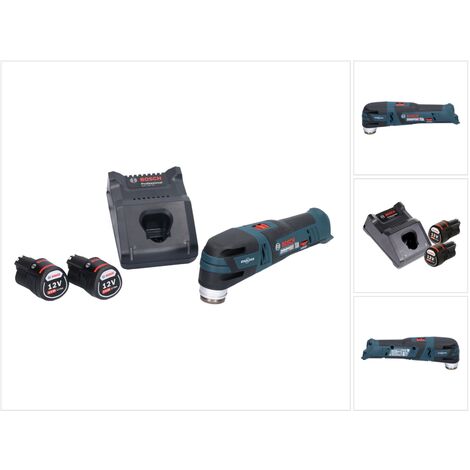 Bosch GOP 12V-28 Professional Découpeur-ponceur sans fil Starlock Brushless + 2x Batteries 2,0 Ah + Chargeur